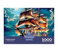 Jigsaw Puzzles for Adults Sailboat 1000 Piece Jigsaw Challenge Toy Nautical Theme Home Decoration Ladies' Gifts for Both Adults And Children 70x50cm/1000pcs