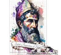 Jigsaw Puzzles for Adults 'Saint Augustine of Hippo 500 Pieces Jigsaw Puzzles Wooden Creative Jigsaw Puzzle for Adults Family Educational Game for Adult & Teenagers 500pcs (52x38cm)