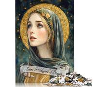Jigsaw Puzzles for Adults 'Saint Hildegard of Bingen 1000 Pieces Jigsaw Puzzles Wooden Puzzles Puzzles for 18 Year Olds Up Great Gift for Adults 1000pcs (75x50cm)