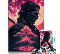 Jigsaw Puzzles for Adults Sakura Warrior 1000 Piece Jigsaw,Challenging Family Activity Games DIY Toy for Home Wall Decor Gifts 75x50cm
