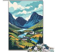 Jigsaw Puzzles for Adults Scottish Highlands, for Ages 14 And over Each Piece Is Unique - Fun And Challenging Game for The Whole Family Good Gift 26x38cm