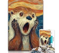 Jigsaw Puzzles for Adults Shocked Otter Adult Jigsaw,Family Game Stress Reliever Difficult Challenge Suitable for Couples 26x38cm