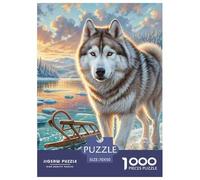 Jigsaw Puzzles for Adults Siberian Husky 1000 Piece Jigsaw Challenge Toy Animal Theme Decoration Puzzle Gifts for Men for Kids And Adults 70x50cm/1000pcs