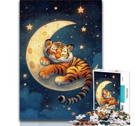 Jigsaw Puzzles for Adults Sleeping Tiger,Help The Brain Exercise Addictive Toys to Cultivate Patience Gift For Birthdays 38x26cm