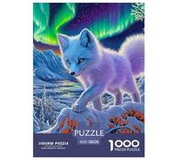 Jigsaw Puzzles for Adults Snow Fox 1000 Pieces Puzzle Games Wildlife Theme Decoration Puzzle Ladies' Gifts for Kids And Adults 38x26cm