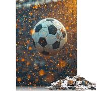 Jigsaw Puzzles for Adults Soccer Ball in Net 1000 Pieces Jigsaw Puzzles Wooden Puzzles Puzzles for 18 Year Olds Up Great Gift for Adults 1000pcs (75x50cm)