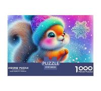 Jigsaw Puzzles for Adults Squirrel 1000 Piece Jigsaw Challenge Toy Forest Animal Theme Home Decoration Ladies' Gifts for Both Adults And Children 38x26cm/1000pcs