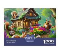 Jigsaw Puzzles for Adults Squirrel 1000 Pieces Educational Games Forest Animal Theme Home Decoration Ladies' Gifts for Kids And Adults 70x50cm/1000pcs