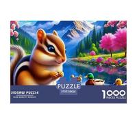 Jigsaw Puzzles for Adults Squirrel 1000 Pieces Puzzle Games Forest Animal Theme Home Decoration Ladies' Gifts for Both Adults And Children 38x26cm/1000pcs