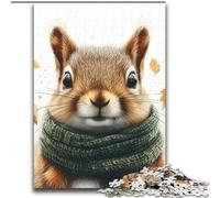 Jigsaw Puzzles for Adults Squirrel Wearing A Scarf Challenging To Complete But Fun And Humorous Unique Home Decor And Gifts 70x100cm