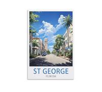 Jigsaw Puzzles for Adults，St George Florida Puzzles Micro Pieces Challenging Difficult Puzzles Christmas Birthday Gift Game Toys 70x100cm