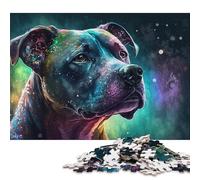 Jigsaw Puzzles for Adults Staffordshire Bull Terrier Dog 1000 Adult Pieces Jigsaw Puzzle Wood Puzzle for Adults & Kids Age 12 Up Educational Game Challenge Toy 75 * 50cm/1000pcs