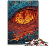 Jigsaw Puzzles for Adults Stained Glass Dragon Eye Adult Jigsaw,Educational Games Home Decoration Suitable for Desktop Decoration (26x38cm)