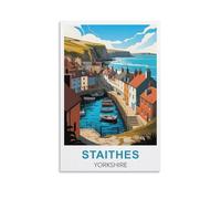 Jigsaw Puzzles for Adults，Staithes Yorkshire Posters Puzzles Micro Pieces Challenging Difficult Puzzles Christmas Birthday Gift Game Toys 70x100CM