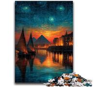 Jigsaw Puzzles for Adults Starry Sky Pyramid Adult Jigsaw,Family Game Stress Reliever Difficult Challenge Suitable for Couples (26x38cm)