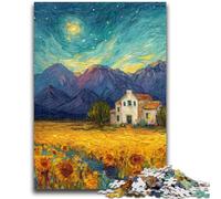 Jigsaw Puzzles for Adults Sunflower Oil Painting for Age 14+ Challenging To Complete But Fun And Humorous Great Gifts And Toys 26x38cm