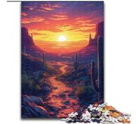 Jigsaw Puzzles for Adults Sunset in The Desert Challenging Puzzles size 50x75cm Relax & Challenge, Colorful Home Decor Art, for Friends