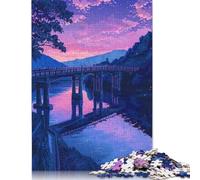 Jigsaw Puzzles for Adults Sunset Japan Painting 500 Pieces Jigsaw Puzzles Wooden Puzzles Puzzles for 18 Year Olds Up Great Gift for Adults 500pcs (52x38cm)