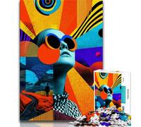 Jigsaw Puzzles for Adults Teenagers Jigsaws Puzzle Abstract Woman,Stress Reliever Staycation Kill Time Wishlist with Santa Claus 75x50cm