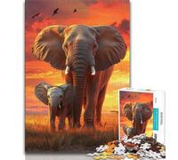 Jigsaw Puzzles for Adults Teenagers Jigsaws Puzzle African Elephant,Educational Family Game Wall Decoration Unique Birthday And Xmas Gifts (38x26cm)
