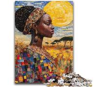 Jigsaw Puzzles for Adults Teenagers Jigsaws Puzzle African Woman Brain Intelligence Challenge Addictive Toys Funny Gift for Ages 14+ 50x75cm