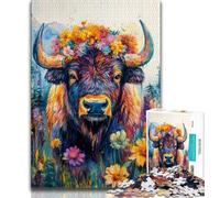 Jigsaw Puzzles for Adults Teenagers Jigsaws Puzzle Alpine Bison,Educational Stress Relief Toy for Is Ideal As A Gift for The Whole Family (38x26cm)