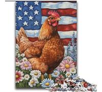 Jigsaw Puzzles for Adults Teenagers Jigsaws Puzzle American Flag Rooster for Age 14+ Intellectual Game Christmas Birthday Gifts 70x100cm