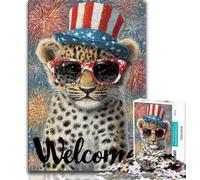 Jigsaw Puzzles for Adults Teenagers Jigsaws Puzzle American Leopard,Challenging Game for Is Ideal As A Gift for The Whole Family (38x26cm)
