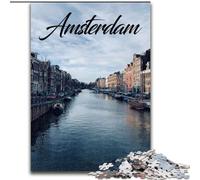 Jigsaw Puzzles for Adults Teenagers Jigsaws Puzzle Amsterdam, Stress Reliever Difficult Challenge Secret Santa Gifts for Age 14 Years Up 50x75cm