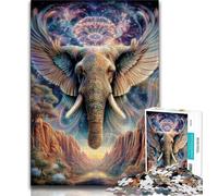 Jigsaw Puzzles for Adults Teenagers Jigsaws Puzzle Animal Psychedelic Elephant,Toys Educational Games Stress Relieving Enhance Love between Couples (38x26cm)