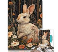 Jigsaw Puzzles for Adults Teenagers Jigsaws Puzzle Animal Rabbit,Educational Stress Relief Toy for Is Ideal As A Gift for The Whole Family (38x26cm)