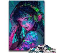 Jigsaw Puzzles for Adults Teenagers Jigsaws Puzzle Anime Psychedelic Girl Brain Intelligence Challenge Addictive Toys Birthday Present, Gifts, Wall Art 50x75cm