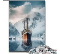Jigsaw Puzzles for Adults Teenagers Jigsaws Puzzle Antartica And Ship Ice, Stress Reliever Difficult Challenge Secret Santa Gifts for Age 14 Years Up 50x75cm