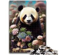 Jigsaw Puzzles for Adults Teenagers Jigsaws Puzzle Art Flower with Panda Quiz Game for Is Ideal As A Gift for The Whole Family 50x75cm