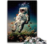 Jigsaw Puzzles for Adults Teenagers Jigsaws Puzzle Astronaut And Flower Brain Intelligence Challenge Addictive Toys Birthday Present, Gifts, Wall Art 50x75cm