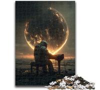 Jigsaw Puzzles for Adults Teenagers Jigsaws Puzzle Astronaut Playing Piano, Family Fun Games Is Ideal As A Gift for The Whole Family 50X75CM