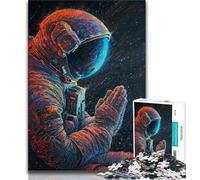 Jigsaw Puzzles for Adults Teenagers Jigsaws Puzzle Astronaut Praying, Great Gift,is Ideal As Gifts for The Whole Family for Age 14+ 38x26cm
