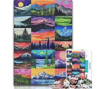 Jigsaw Puzzles for Adults Teenagers Jigsaws Puzzle Aurora Collage,Challenging Game for Is Ideal As A Gift for The Whole Family (75x50cm)