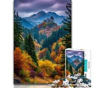Jigsaw Puzzles for Adults Teenagers Jigsaws Puzzle Autumn Forest,Family Entertainment Toys with Matching Poster And Trivia Sheet 50x75cm