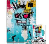 Jigsaw Puzzles for Adults Teenagers Jigsaws Puzzle Basquiat-style Robot,for Educational Game Challenge Toy Birthday Present,Gifts,Wall Art 50x75cm