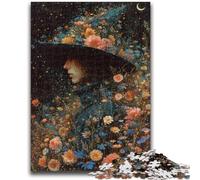 Jigsaw Puzzles for Adults Teenagers Jigsaws Puzzle Beautiful Girl with Flowers Challenging Game for The Whole for Women, Gifts for Men 50x75cm
