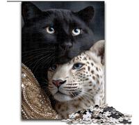 Jigsaw Puzzles for Adults Teenagers Jigsaws Puzzle Black And White Leopard, for And from 14 Years And over Educational Learning Toys Family Games Birthday Present (Size50x75cm)