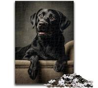 Jigsaw Puzzles for Adults Teenagers Jigsaws Puzzle Black Labrador Brain Intelligence Challenge Addictive Toys Birthday Present, Gifts, Wall Art 26x38cm