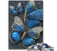 Jigsaw Puzzles for Adults Teenagers Jigsaws Puzzle Blue Beautiful Butterfly Challenging Game for The Whole for Women, Gifts for Men 50x75cm