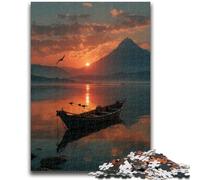Jigsaw Puzzles for Adults Teenagers Jigsaws Puzzle Boat at Sunset for And 14 Years And over Impossible Game Christmas Birthday Gift 50x75cm