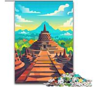 Jigsaw Puzzles for Adults Teenagers Jigsaws Puzzle Borobudur Temple Poster, Educational Stress Relief Toy Great Gifts And Toys 26x38cm