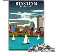 Jigsaw Puzzles for Adults Teenagers Jigsaws Puzzle Boston at Night Travel Art, Stress Reliever Difficult Challenge Secret Santa Gifts for Age 14 Years Up 70x100cm