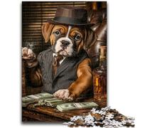 Jigsaw Puzzles for Adults Teenagers Jigsaws Puzzle Boxer Dog Drinking Challenging Game And Family Play Educational Game for Birthday, Chrismas 50x75cm