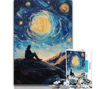 Jigsaw Puzzles for Adults Teenagers Jigsaws Puzzle Boy Under The Stars,Toys Educational Games Stress Relieving Enhance Love between Couples (75x50cm)