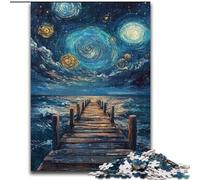 Jigsaw Puzzles for Adults Teenagers Jigsaws Puzzle Bridge Under The Night Sky, Family Fun Games Is Ideal As A Gift for The Whole Family (Size 26x38cm)